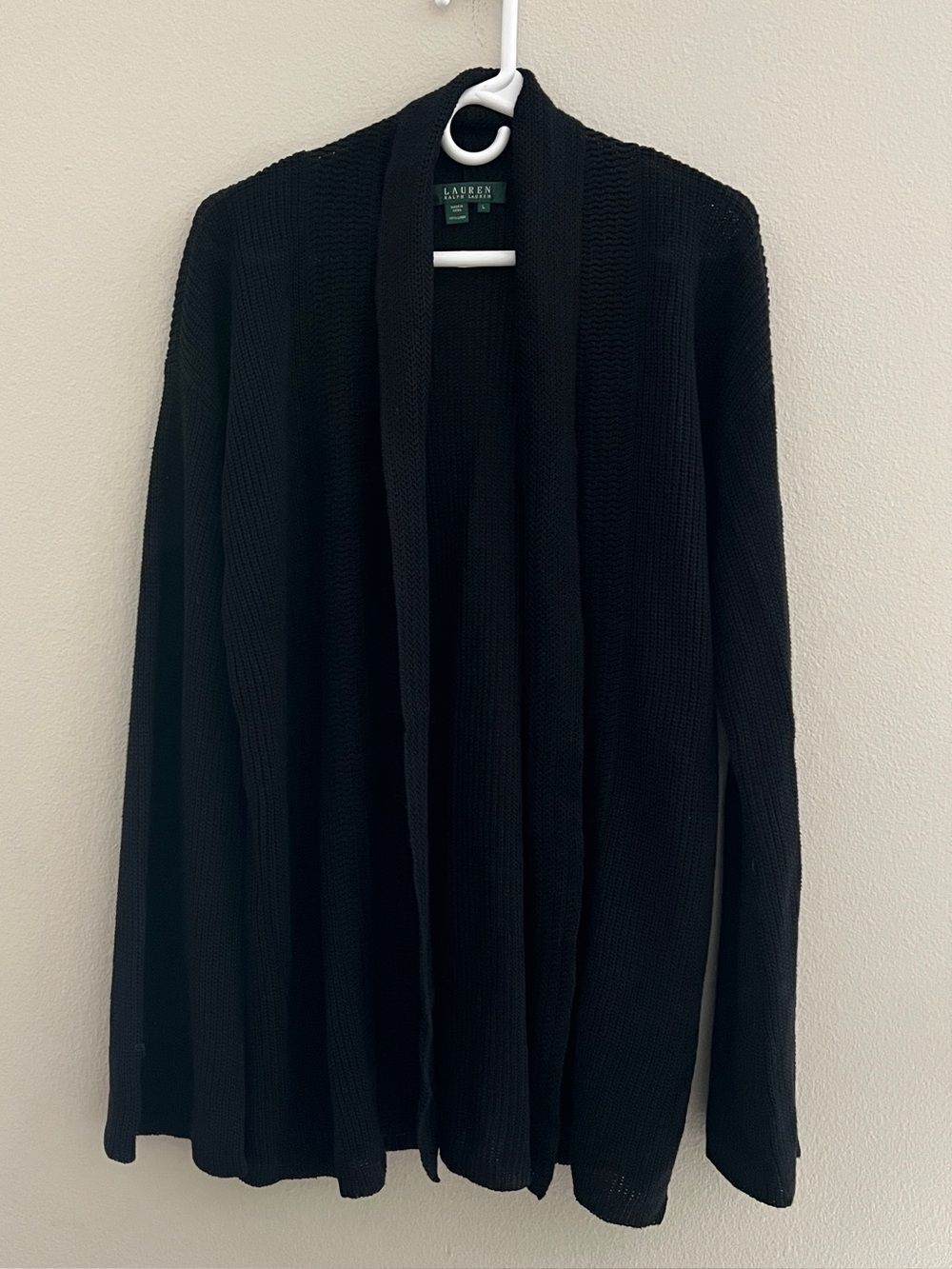 Lauren Ralph Lauren 100% linen black cardigan women’s size L